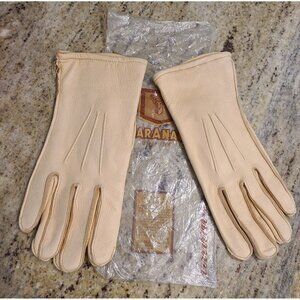 Vintage Womens Size L Tan Deerskin? Leather Gloves **READ**